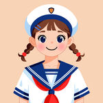 可愛雙馬尾水手服女孩
