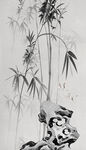 豎幅水墨竹子