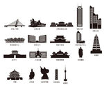 地標志性建筑剪影