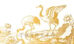 仙鶴線描古風元素