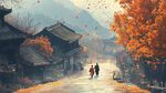 古剎秋景