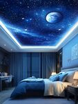 夢幻星空主題臥室天花板