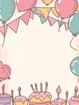 生日派對(duì)裝飾插畫背景