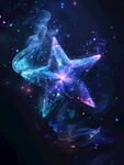 夢幻炫彩星空海星圖案