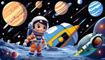 卡通宇宙星空