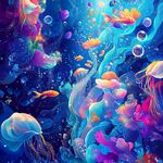 夢幻海底世界絢麗水母魚群