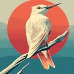 棲息枝頭的白羽鳥