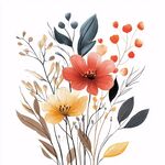 手繪清新花卉植物插畫