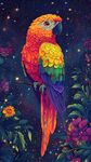 夜空中的五彩鸚鵡