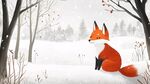 雪地中的紅狐