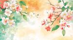 水彩繪繁花 浪漫春日景