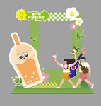 奶茶攤位打卡造型