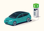 新能源汽車充電樁插畫