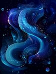 夢幻藍色流動星云圖案