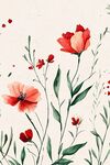 水彩風(fēng)紅色花卉插畫