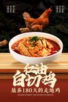 美味紅油白切雞美食海報(bào)