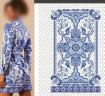 藍(lán)白花紋服飾與圖案展示