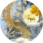 圓形麋鹿發(fā)財(cái)樹