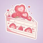 草莓愛心蛋糕插畫