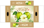 油畫翠冠梨禮盒平面展開圖
