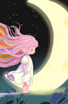 夢(mèng)幻月夜下的長(zhǎng)發(fā)少女