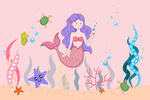 海底美人魚背景墻