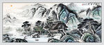 旭日東升山水畫