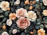 復(fù)古風(fēng)花卉圖案精美畫面