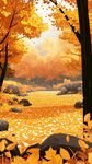 秋日林間金黃落葉美景