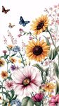 夏日花卉與蝶的夢(mèng)幻景致