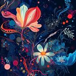 夢(mèng)幻花卉插畫 絢麗色彩世界