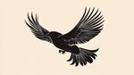 展翅翱翔的黑鳥