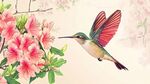 蜂鳥戲繁花