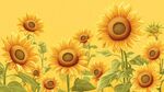 燦爛向日葵花海插畫