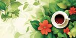 綠葉繁花間的咖啡時(shí)光
