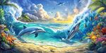 夢(mèng)幻海豚暢游多彩海洋世界