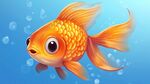 可愛金魚暢游藍(lán)色水域