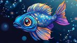 夢幻炫彩深海魚插畫