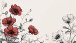 紅白花植插畫 清新自然風
