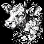 牛首花卉藝術插畫