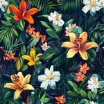 熱帶花卉植物圖案插畫
