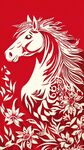 駿馬繁花圖