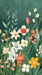 春日爛漫花卉插畫(huà)