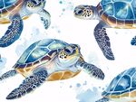 水彩海龜無縫圖案設計