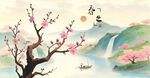 桃花國畫桃花