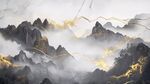 云霧繚繞間的金色山巒