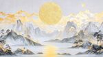 金色山水月夜圖