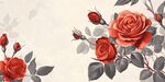 復(fù)古風(fēng)紅玫瑰花卉圖案