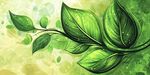 翠綠葉片插畫 清新自然風