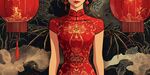 身著旗袍的古典東方美人